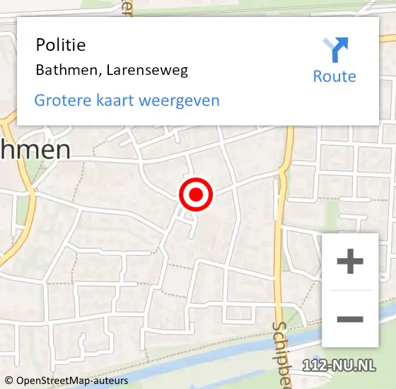 Locatie op kaart van de 112 melding: Politie Bathmen, Larenseweg op 4 augustus 2024 01:35