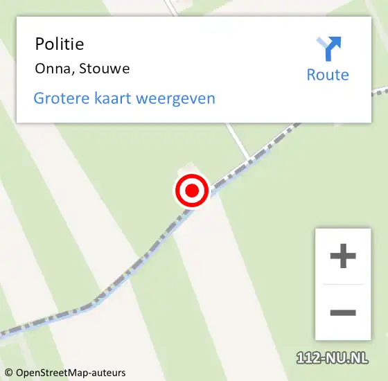 Locatie op kaart van de 112 melding: Politie Onna, Stouwe op 4 augustus 2024 03:17