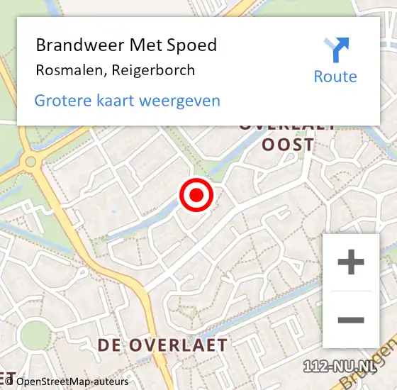 Locatie op kaart van de 112 melding: Brandweer Met Spoed Naar Rosmalen, Reigerborch op 4 augustus 2024 03:19