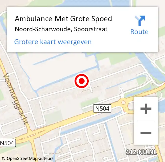 Locatie op kaart van de 112 melding: Ambulance Met Grote Spoed Naar Noord-Scharwoude, Spoorstraat op 4 augustus 2024 04:45