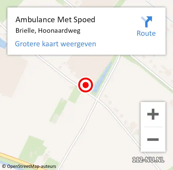 Locatie op kaart van de 112 melding: Ambulance Met Spoed Naar Brielle, Hoonaardweg op 4 augustus 2024 08:02