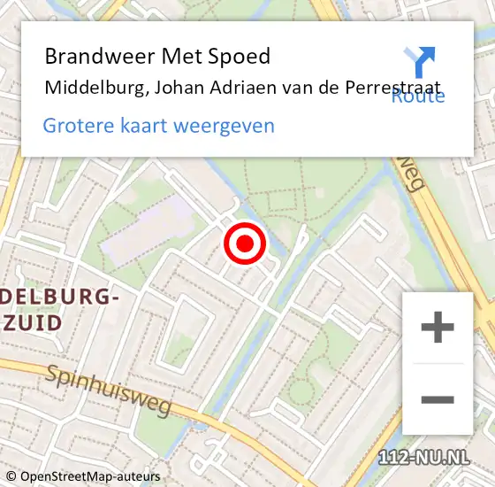 Locatie op kaart van de 112 melding: Brandweer Met Spoed Naar Middelburg, Johan Adriaen van de Perrestraat op 4 augustus 2024 09:34