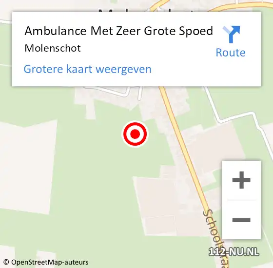 Locatie op kaart van de 112 melding: Ambulance Met Zeer Grote Spoed Naar Molenschot op 4 augustus 2024 11:57