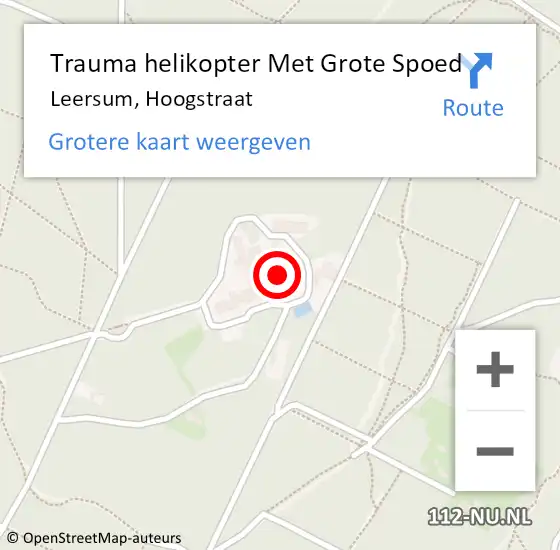 Locatie op kaart van de 112 melding: Trauma helikopter Met Grote Spoed Naar Leersum, Hoogstraat op 4 augustus 2024 12:16