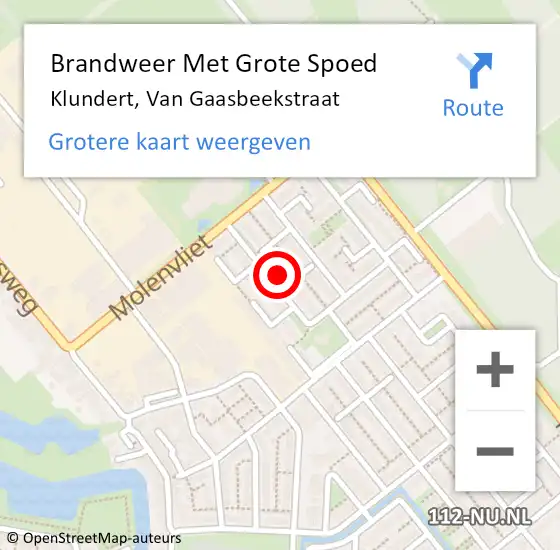 Locatie op kaart van de 112 melding: Brandweer Met Grote Spoed Naar Klundert, Van Gaasbeekstraat op 4 augustus 2024 12:36