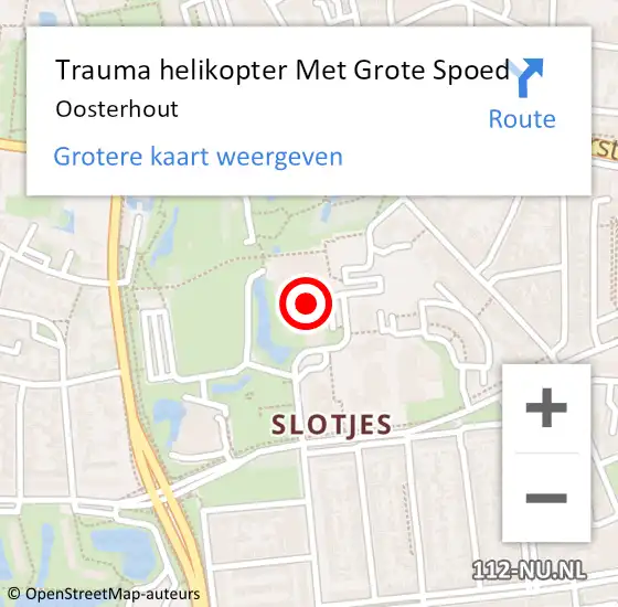 Locatie op kaart van de 112 melding: Trauma helikopter Met Grote Spoed Naar Oosterhout op 4 augustus 2024 13:10