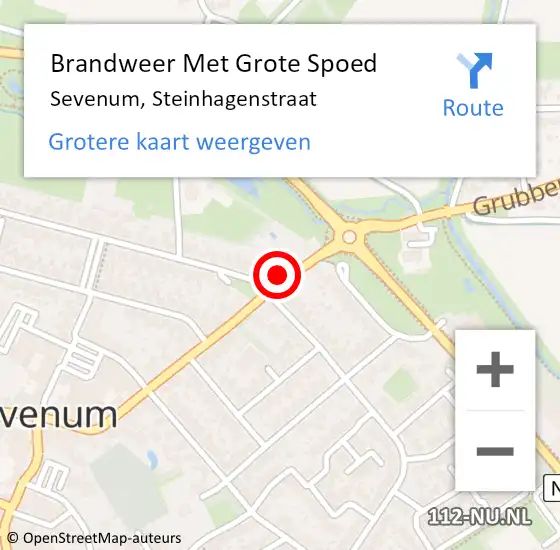 Locatie op kaart van de 112 melding: Brandweer Met Grote Spoed Naar Sevenum, Steinhagenstraat op 4 augustus 2024 13:20