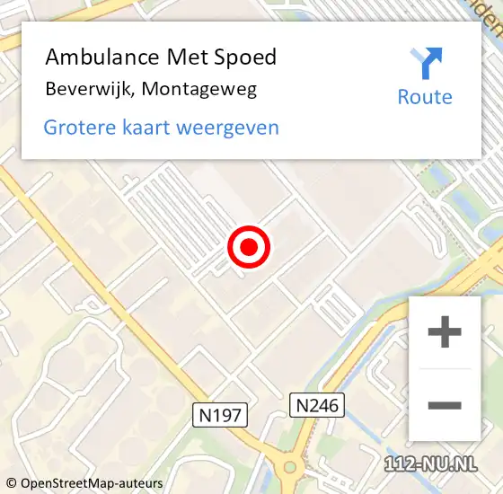 Locatie op kaart van de 112 melding: Ambulance Met Spoed Naar Beverwijk, Montageweg op 4 augustus 2024 13:29