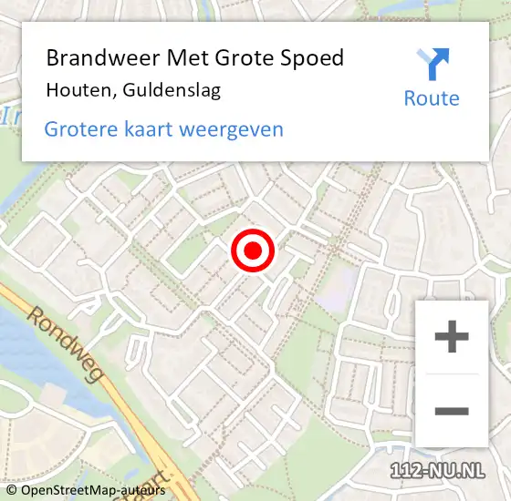 Locatie op kaart van de 112 melding: Brandweer Met Grote Spoed Naar Houten, Guldenslag op 4 augustus 2024 13:32