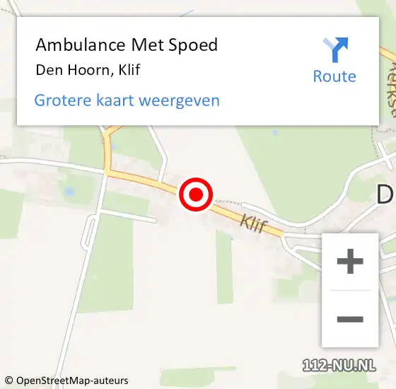 Locatie op kaart van de 112 melding: Ambulance Met Spoed Naar Den Hoorn, Klif op 4 augustus 2024 13:35