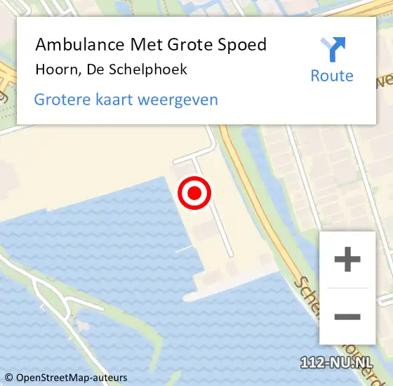 Locatie op kaart van de 112 melding: Ambulance Met Grote Spoed Naar Hoorn, De Schelphoek op 4 augustus 2024 13:35