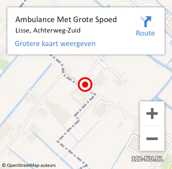 Locatie op kaart van de 112 melding: Ambulance Met Grote Spoed Naar Lisse, Achterweg-Zuid op 4 augustus 2024 14:06