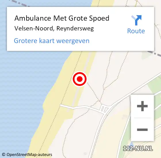 Locatie op kaart van de 112 melding: Ambulance Met Grote Spoed Naar Velsen-Noord, Reyndersweg op 4 augustus 2024 14:14