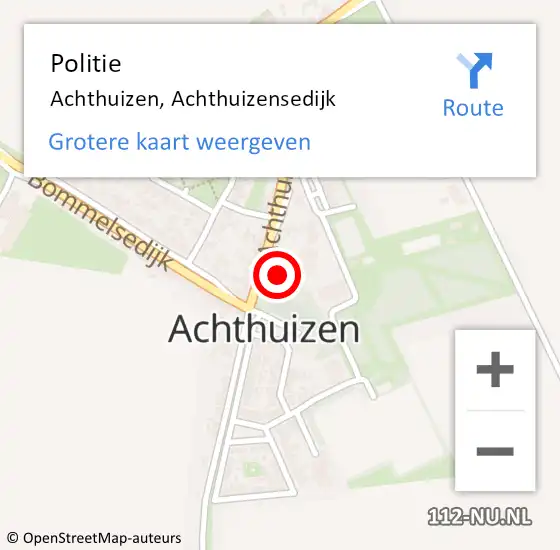 Locatie op kaart van de 112 melding: Politie Achthuizen, Achthuizensedijk op 4 augustus 2024 14:19