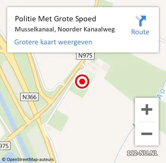 Locatie op kaart van de 112 melding: Politie Met Grote Spoed Naar Musselkanaal, Noorder Kanaalweg op 4 augustus 2024 14:27