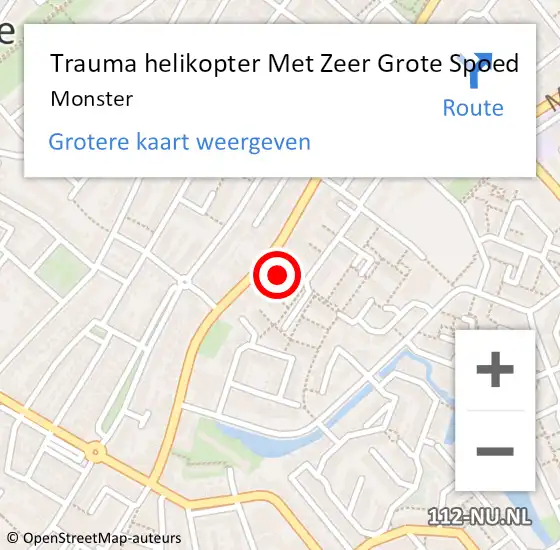 Locatie op kaart van de 112 melding: Trauma helikopter Met Zeer Grote Spoed Naar Monster op 4 augustus 2024 14:35