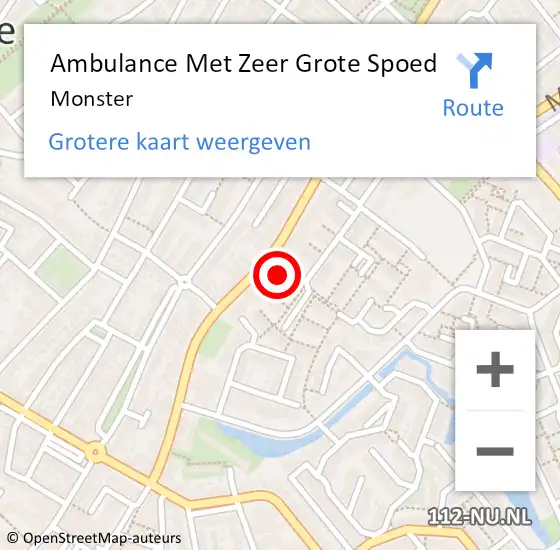 Locatie op kaart van de 112 melding: Ambulance Met Zeer Grote Spoed Naar Monster op 4 augustus 2024 14:35