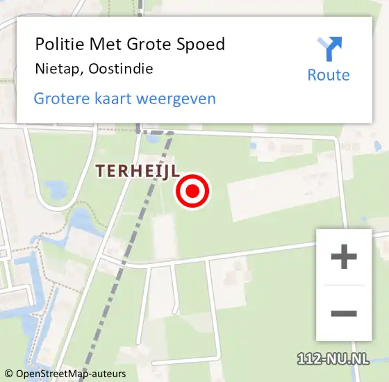 Locatie op kaart van de 112 melding: Politie Met Grote Spoed Naar Nietap, Oostindie op 4 augustus 2024 14:38