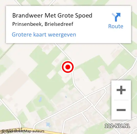 Locatie op kaart van de 112 melding: Brandweer Met Grote Spoed Naar Prinsenbeek, Brielsedreef op 4 augustus 2024 14:39