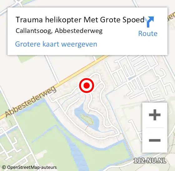 Locatie op kaart van de 112 melding: Trauma helikopter Met Grote Spoed Naar Callantsoog, Abbestederweg op 4 augustus 2024 15:47