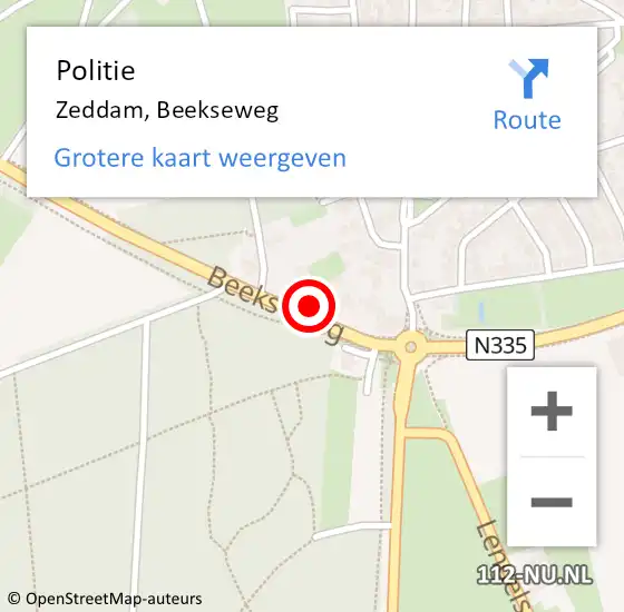 Locatie op kaart van de 112 melding: Politie Zeddam, Beekseweg op 4 augustus 2024 16:12