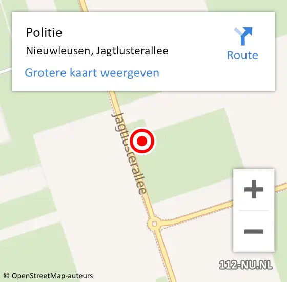 Locatie op kaart van de 112 melding: Politie Nieuwleusen, Jagtlusterallee op 4 augustus 2024 16:21