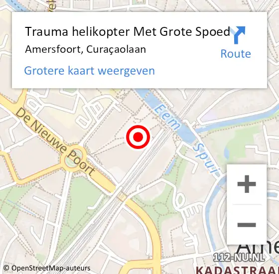 Locatie op kaart van de 112 melding: Trauma helikopter Met Grote Spoed Naar Amersfoort, Curaçaolaan op 4 augustus 2024 16:57