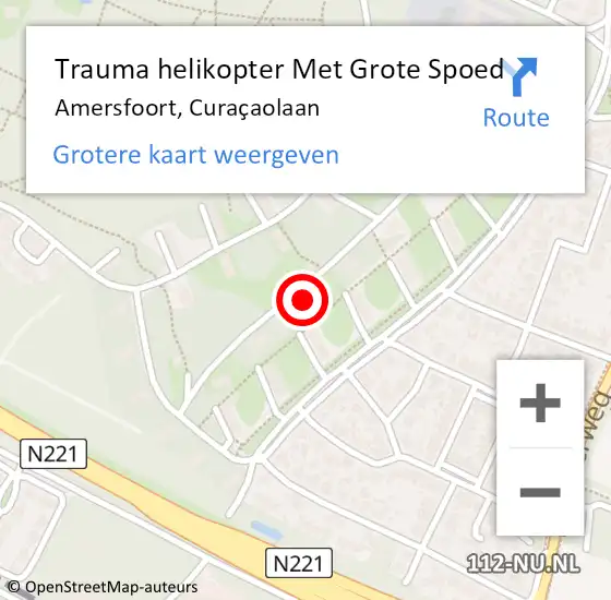 Locatie op kaart van de 112 melding: Trauma helikopter Met Grote Spoed Naar Amersfoort, Curaçaolaan op 4 augustus 2024 17:01