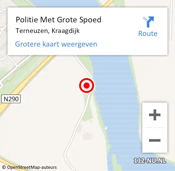 Locatie op kaart van de 112 melding: Politie Met Grote Spoed Naar Terneuzen, Kraagdijk op 4 augustus 2024 17:01