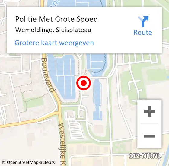 Locatie op kaart van de 112 melding: Politie Met Grote Spoed Naar Wemeldinge, Sluisplateau op 4 augustus 2024 17:27