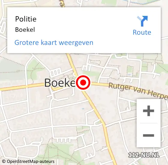 Locatie op kaart van de 112 melding: Politie Boekel op 4 augustus 2024 18:08