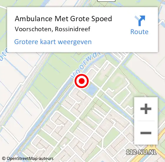 Locatie op kaart van de 112 melding: Ambulance Met Grote Spoed Naar Voorschoten, Rossinidreef op 4 augustus 2024 20:49