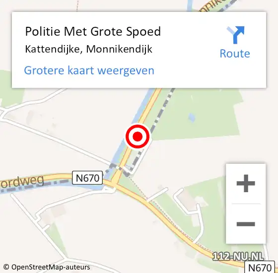 Locatie op kaart van de 112 melding: Politie Met Grote Spoed Naar Kattendijke, Monnikendijk op 4 augustus 2024 21:26