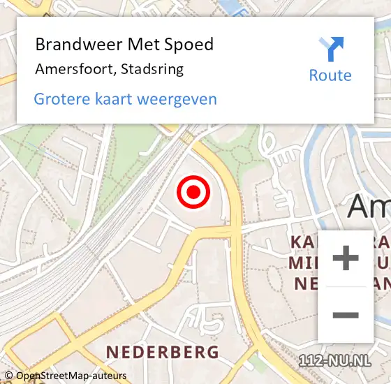 Locatie op kaart van de 112 melding: Brandweer Met Spoed Naar Amersfoort, Stadsring op 4 augustus 2024 23:01