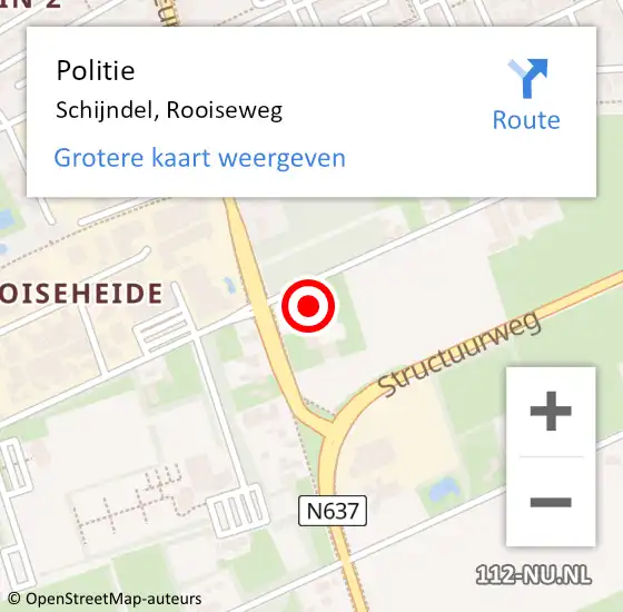 Locatie op kaart van de 112 melding: Politie Schijndel, Rooiseweg op 4 augustus 2024 23:12