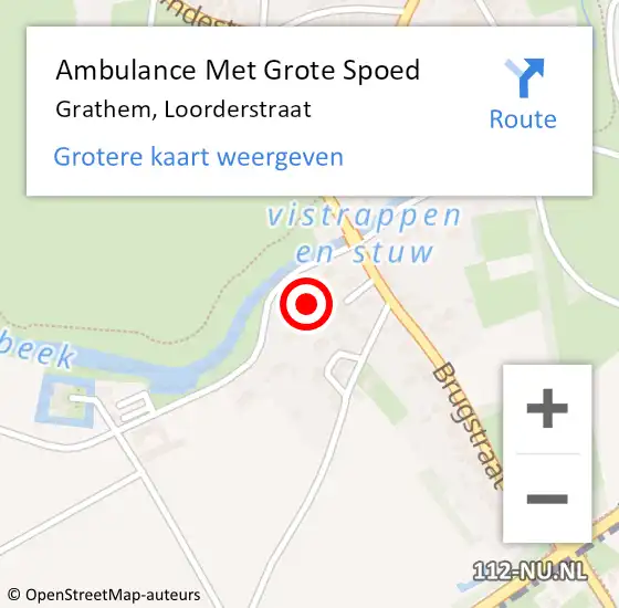 Locatie op kaart van de 112 melding: Ambulance Met Grote Spoed Naar Grathem, Loorderstraat op 5 augustus 2024 00:42