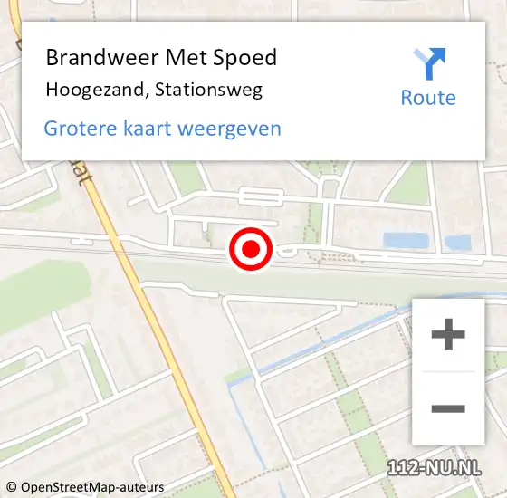 Locatie op kaart van de 112 melding: Brandweer Met Spoed Naar Hoogezand, Stationsweg op 5 augustus 2024 03:01