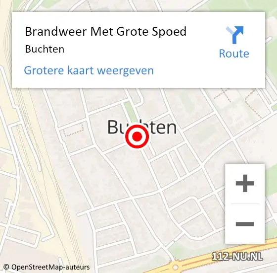 Locatie op kaart van de 112 melding: Brandweer Met Grote Spoed Naar Buchten op 5 augustus 2024 03:31