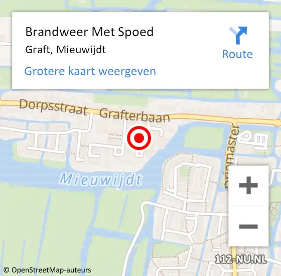 Locatie op kaart van de 112 melding: Brandweer Met Spoed Naar Graft, Mieuwijdt op 5 augustus 2024 05:06