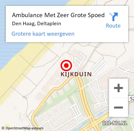 Locatie op kaart van de 112 melding: Ambulance Met Zeer Grote Spoed Naar Den Haag, Deltaplein op 5 augustus 2024 06:13
