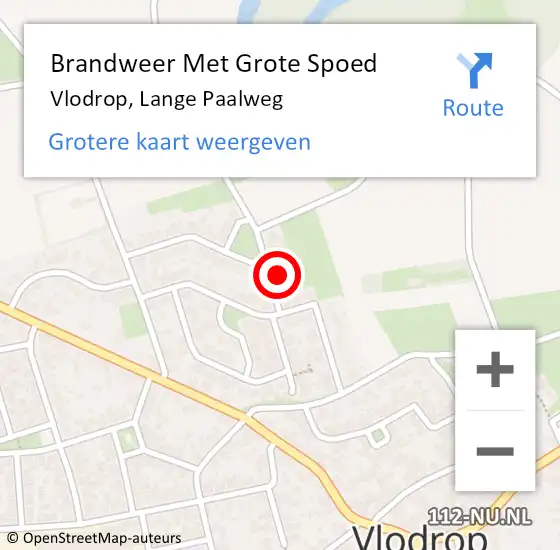 Locatie op kaart van de 112 melding: Brandweer Met Grote Spoed Naar Vlodrop, Lange Paalweg op 5 augustus 2024 08:10