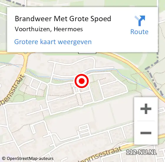 Locatie op kaart van de 112 melding: Brandweer Met Grote Spoed Naar Voorthuizen, Heermoes op 5 augustus 2024 08:47