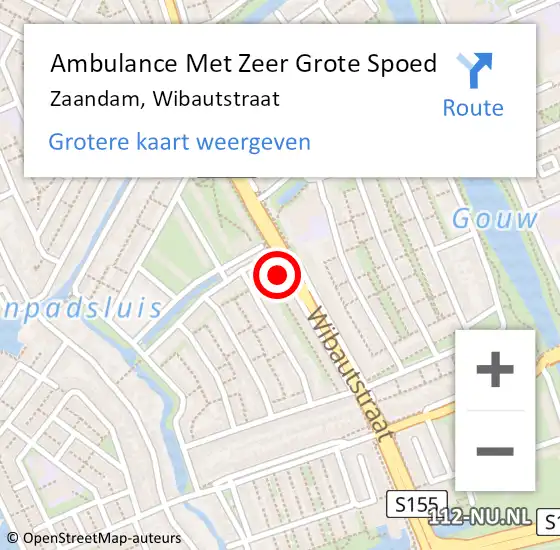 Locatie op kaart van de 112 melding: Ambulance Met Zeer Grote Spoed Naar Zaandam, Wibautstraat op 5 augustus 2024 08:50