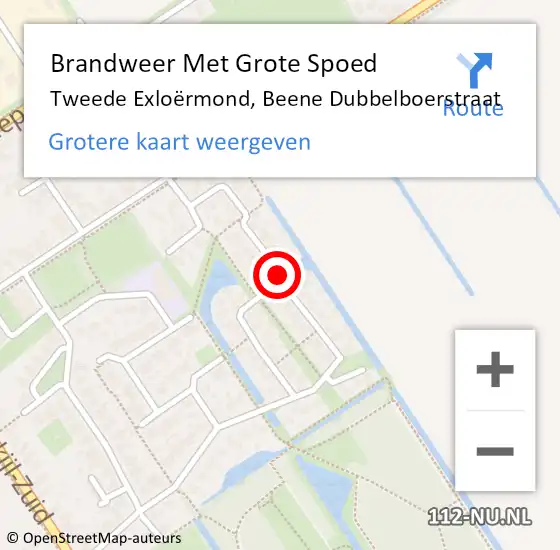 Locatie op kaart van de 112 melding: Brandweer Met Grote Spoed Naar Tweede Exloërmond, Beene Dubbelboerstraat op 5 augustus 2024 09:03