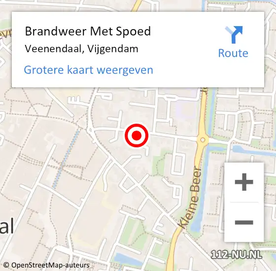 Locatie op kaart van de 112 melding: Brandweer Met Spoed Naar Veenendaal, Vijgendam op 5 augustus 2024 10:20