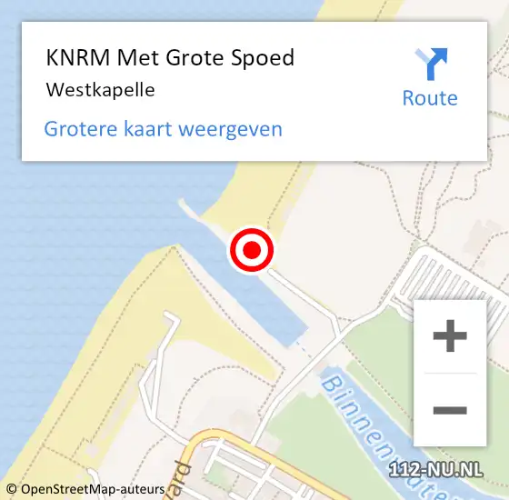 Locatie op kaart van de 112 melding: KNRM Met Grote Spoed Naar Westkapelle op 5 augustus 2024 10:30