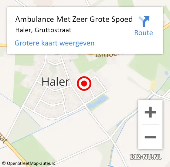 Locatie op kaart van de 112 melding: Ambulance Met Zeer Grote Spoed Naar Haler, Gruttostraat op 5 augustus 2024 10:48