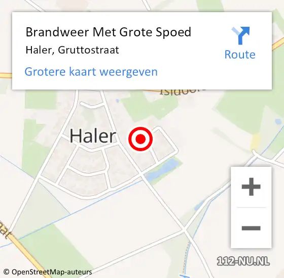 Locatie op kaart van de 112 melding: Brandweer Met Grote Spoed Naar Haler, Gruttostraat op 5 augustus 2024 10:49