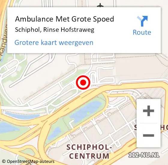 Locatie op kaart van de 112 melding: Ambulance Met Grote Spoed Naar Schiphol, Rinse Hofstraweg op 5 augustus 2024 11:36