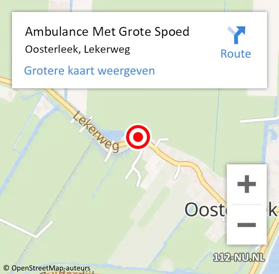 Locatie op kaart van de 112 melding: Ambulance Met Grote Spoed Naar Oosterleek, Lekerweg op 15 oktober 2014 12:21